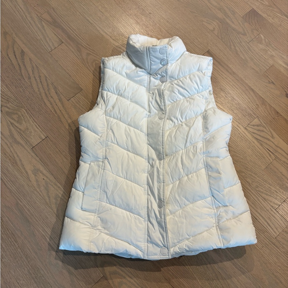 GAP Women's White Puffer Quilted Vest Small